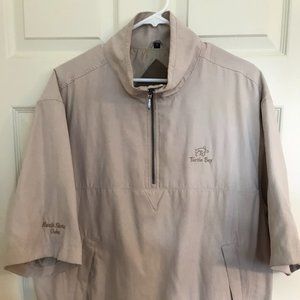Mens Golf  Turtle Bay Resort Short Sleeve Wind Jacket, Size M - Beige